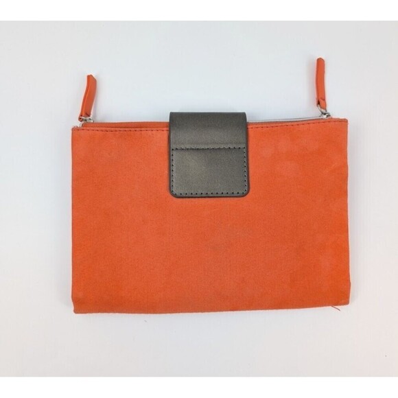 AIRFRANCE Travel Organizer Clutch Orange Vegan Suede Wallet Pouch Wallet - Picture 2 of 10